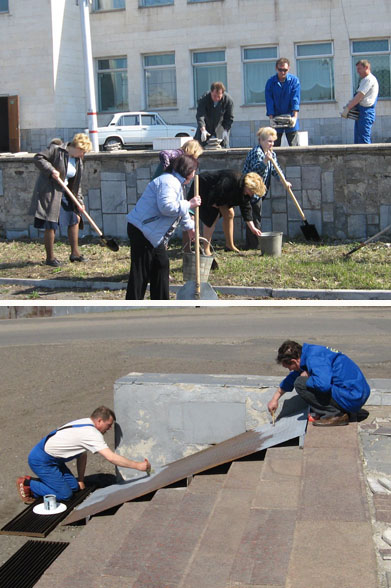 Коллектив Дворца культуры «Восход» города Шумерля провел очередной рейд по уборке прилегающей территории